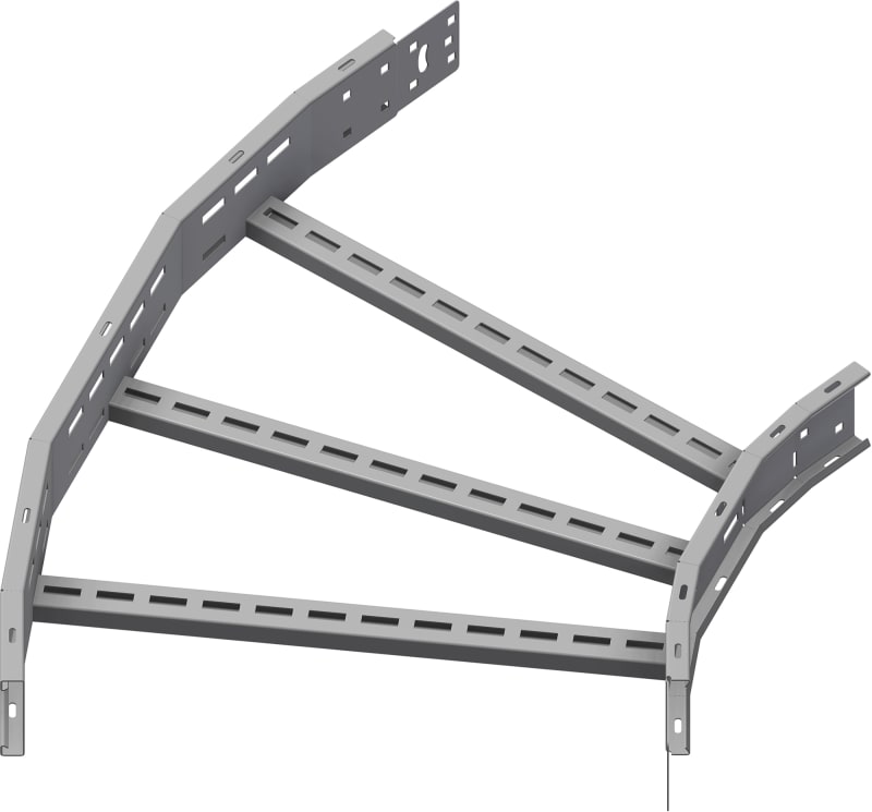 Øglænd System OE100 Flat Elbow 45°, 600 mm, R600, Hot-Dip Galvanised