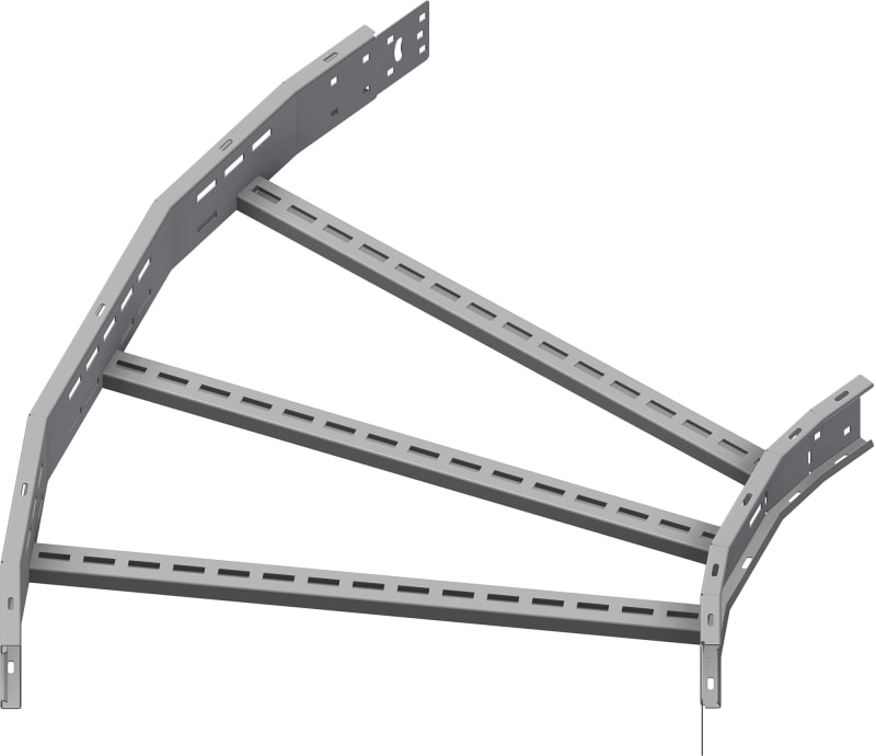 Øglænd System OE100 Flat Elbow 45°, 750 mm, R600, Hot-Dip Galvanised