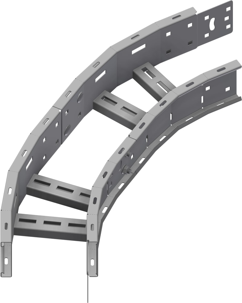 Øglænd System OE100 Flat Elbow 60°, 150 mm, R600, Hot-Dip Galvanised