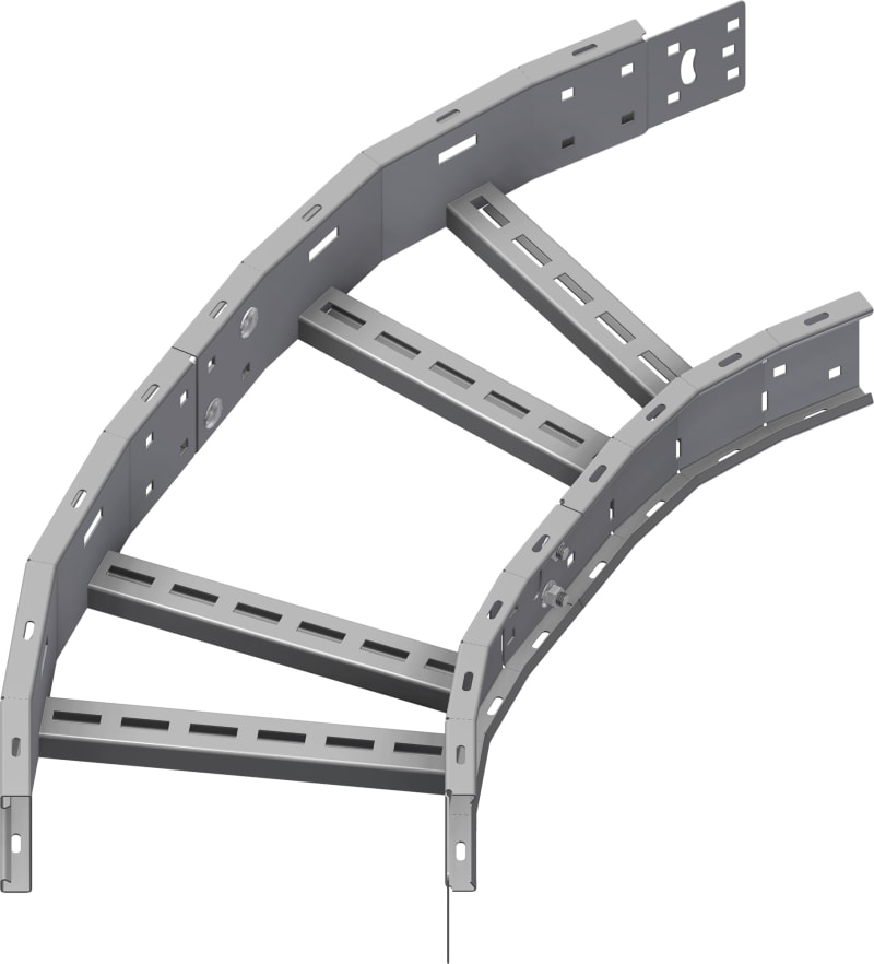 Øglænd System OE100 Flat Elbow 60°, 300 mm, R600, Hot-Dip Galvanised