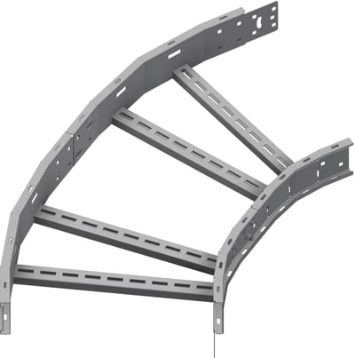 Øglænd System OE100 Flat Elbow 60°, 450 mm, R600, Hot-Dip Galvanised