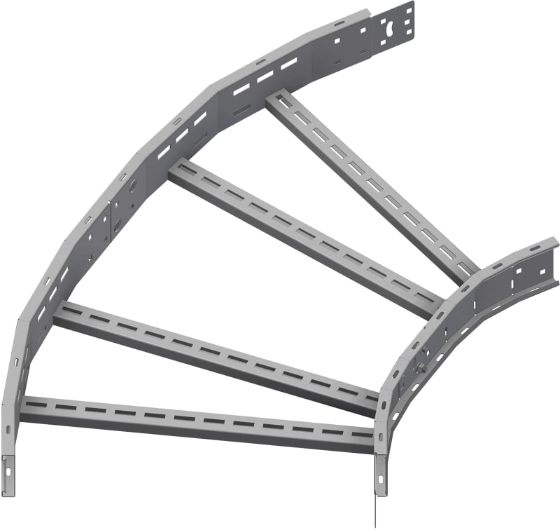 Øglænd System OE100 Flat Elbow 60°, 600 mm, R600, Hot-Dip Galvanised