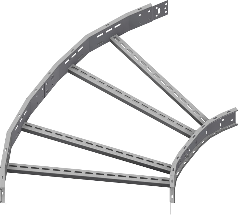 Øglænd System OE100 Flat Elbow 60°, 750 mm, R600, Hot-Dip Galvanised