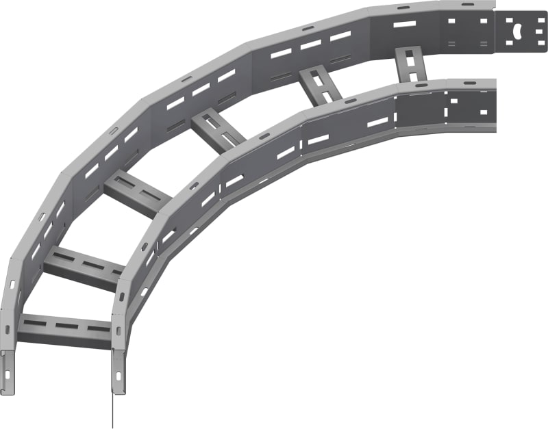 Øglænd System OE100 Flat Elbow 90°, 150 mm, R600, Hot-Dip Galvanised