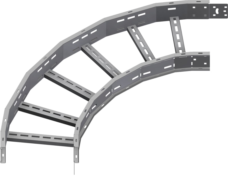 Øglænd System OE100 Flat Elbow 90°, 300 mm, R600, Hot-Dip Galvanised
