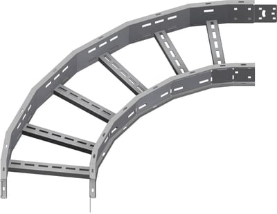 Øglænd System OE100 Flat Elbow 90°, 300 mm, R600, Hot-Dip Galvanised