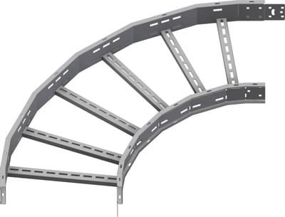 Øglænd System OE100 Flat Elbow 90°, 450 mm, R600, Hot-Dip Galvanised