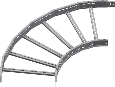Øglænd System OE100 Flat Elbow 90°, 600 mm, R600, Hot-Dip Galvanised