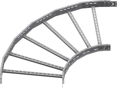 Øglænd System OE100 Flat Elbow 90°, 750 mm, R600, Hot-Dip Galvanised
