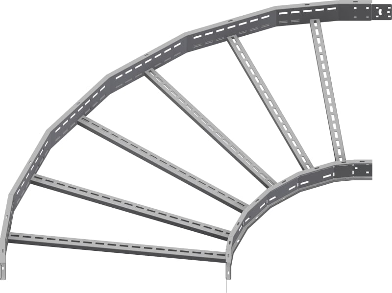 Øglænd System OE100 Flat Elbow 90°, 900 mm, R600, Hot-Dip Galvanised