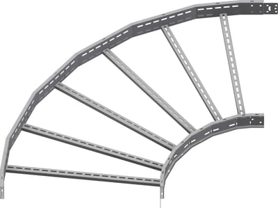 Øglænd System OE100 Flat Elbow 90°, 900 mm, R600, Hot-Dip Galvanised