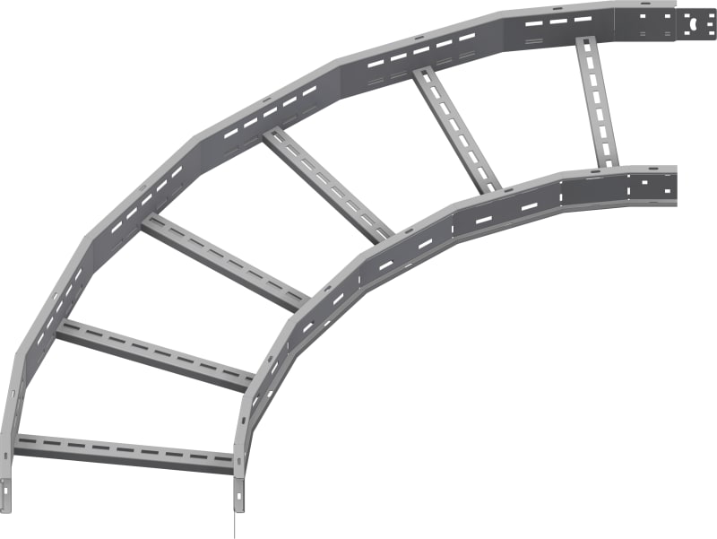 Øglænd System OE100 Flat Elbow 90°, 450 mm, R900, Hot-Dip Galvanised
