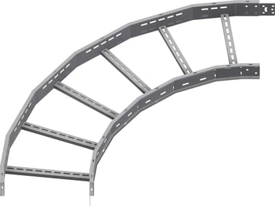 Øglænd System OE100 Flat Elbow 90°, 450 mm, R900, Hot-Dip Galvanised