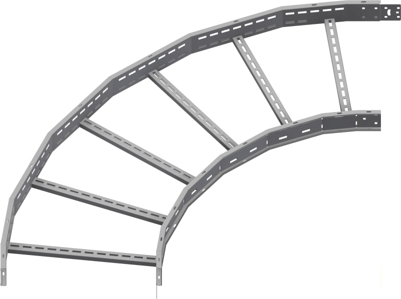 Øglænd System OE100 Flat Elbow 90°, 600 mm, R900, Hot-Dip Galvanised