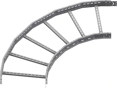 Øglænd System OE100 Flat Elbow 90°, 600 mm, R900, Hot-Dip Galvanised