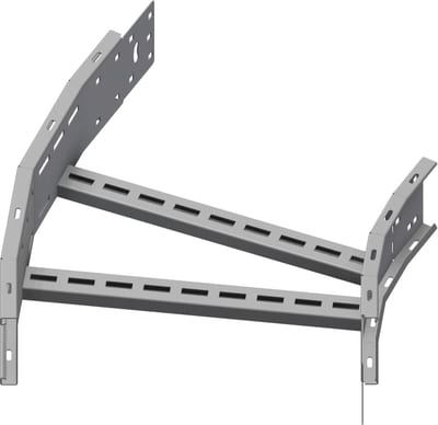 Øglænd System OE125 Flat Elbow 30°, 450 mm, R600, Hot-Dip Galvanised