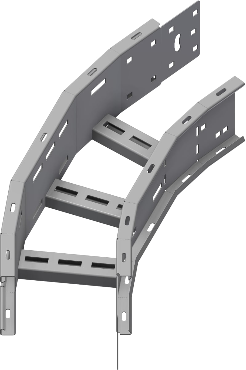 Øglænd System OE125 Flat Elbow 45°, 150 mm, R600, Hot-Dip Galvanised