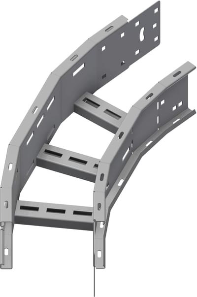 Øglænd System OE125 Flat Elbow 45°, 150 mm, R600, Hot-Dip Galvanised