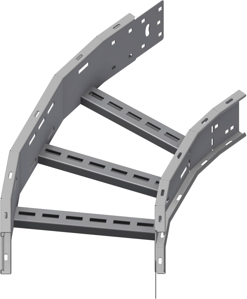 Øglænd System OE125 Flat Elbow 45°, 300 mm, R600, Hot-Dip Galvanised
