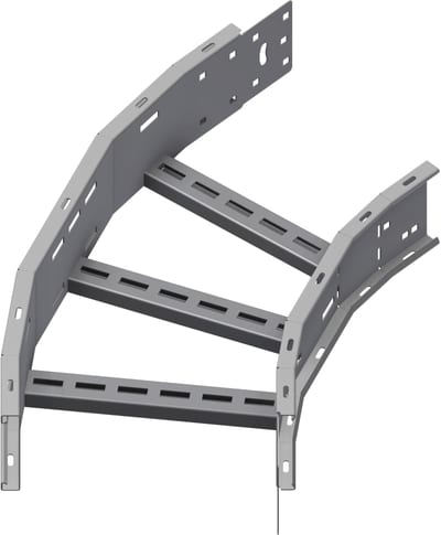 Øglænd System OE125 Flat Elbow 45°, 300 mm, R600, Hot-Dip Galvanised