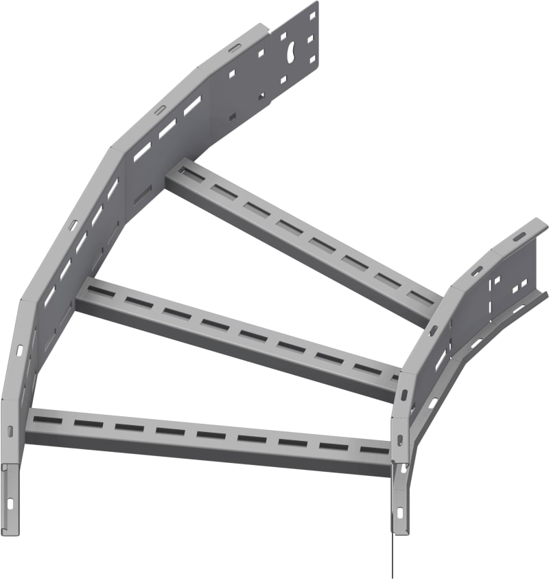 Øglænd System OE125 Flat Elbow 45°, 450 mm, R600, Hot-Dip Galvanised