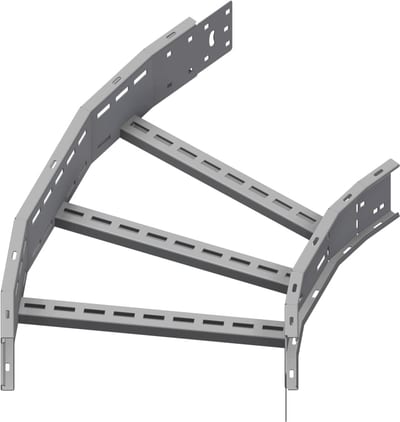 Øglænd System OE125 Flat Elbow 45°, 450 mm, R600, Hot-Dip Galvanised