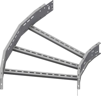 Øglænd System OE125 Flat Elbow 45°, 600 mm, R600, Hot-Dip Galvanised