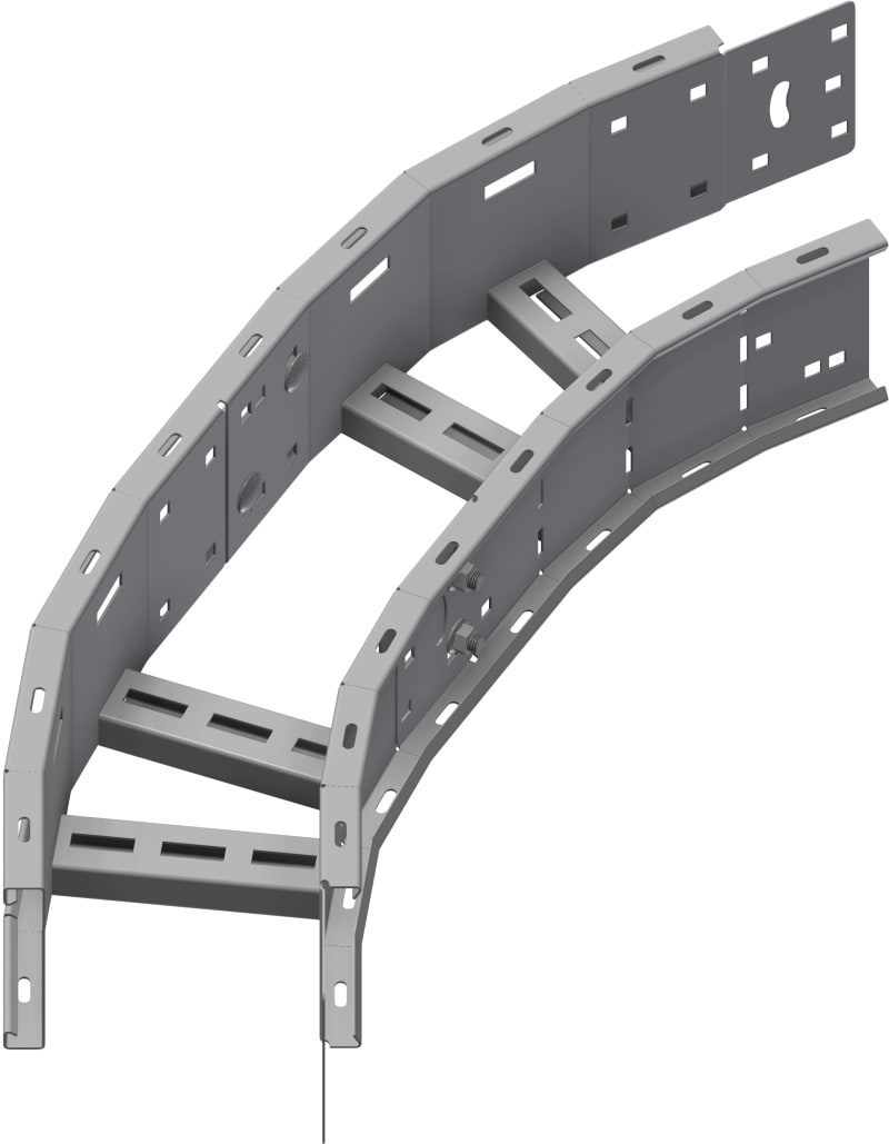 Øglænd System OE125 Flat Elbow 60°, 150 mm, R600, Hot-Dip Galvanised