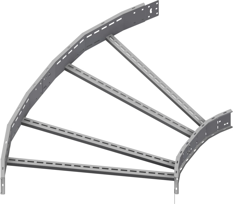 Øglænd System OE125 Flat Elbow 60°, 900 mm, R600, Hot-Dip Galvanised