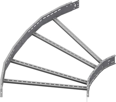 Øglænd System OE125 Flat Elbow 60°, 900 mm, R600, Hot-Dip Galvanised