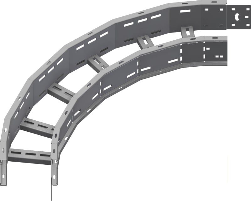 Øglænd System OE125 Flat Elbow 90°, 150 mm, R600, Hot-Dip Galvanised