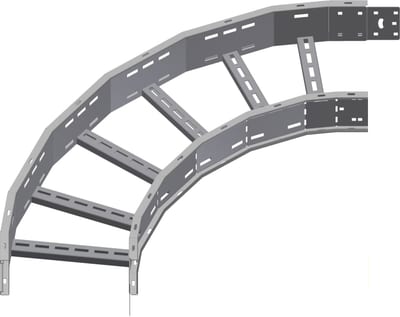 Øglænd System OE125 Flat Elbow 90°, 300 mm, R600, Hot-Dip Galvanised