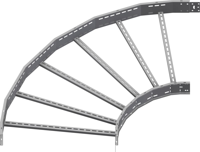 Øglænd System OE125 Flat Elbow 90°, 900 mm, R600, Hot-Dip Galvanised
