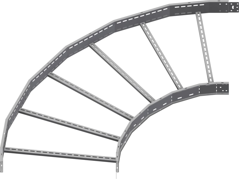 Øglænd System OE125 Flat Elbow 90°, 900 mm, R900, Hot-Dip Galvanised