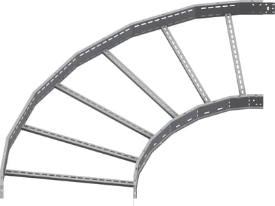 Øglænd System OE125 Flat Elbow 90°, 900 mm, R900, Hot-Dip Galvanised