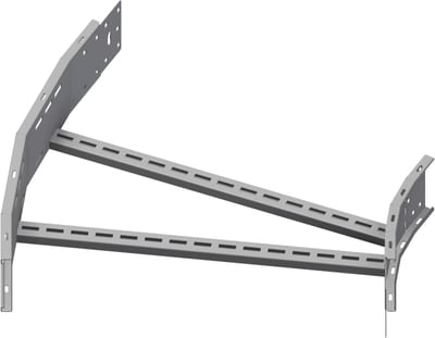 Øglænd System OE150 Flat Elbow 30°, 750 mm, R600, Hot-Dip Galvanised