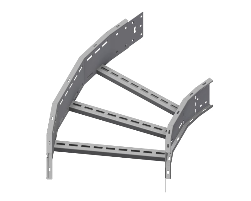 Øglænd System OE150 Flat Elbow 45°, 450 mm, R600, Hot-Dip Galvanised