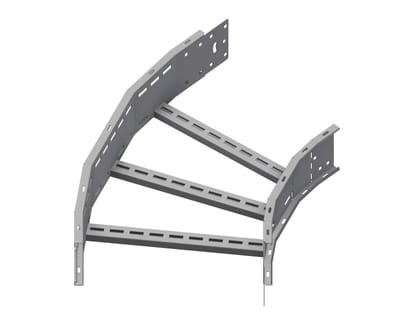 Øglænd System OE150 Flat Elbow 45°, 450 mm, R600, Hot-Dip Galvanised
