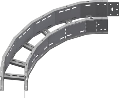Øglænd System OE150 Flat Elbow 90°, 150 mm, R600, Hot-Dip Galvanised