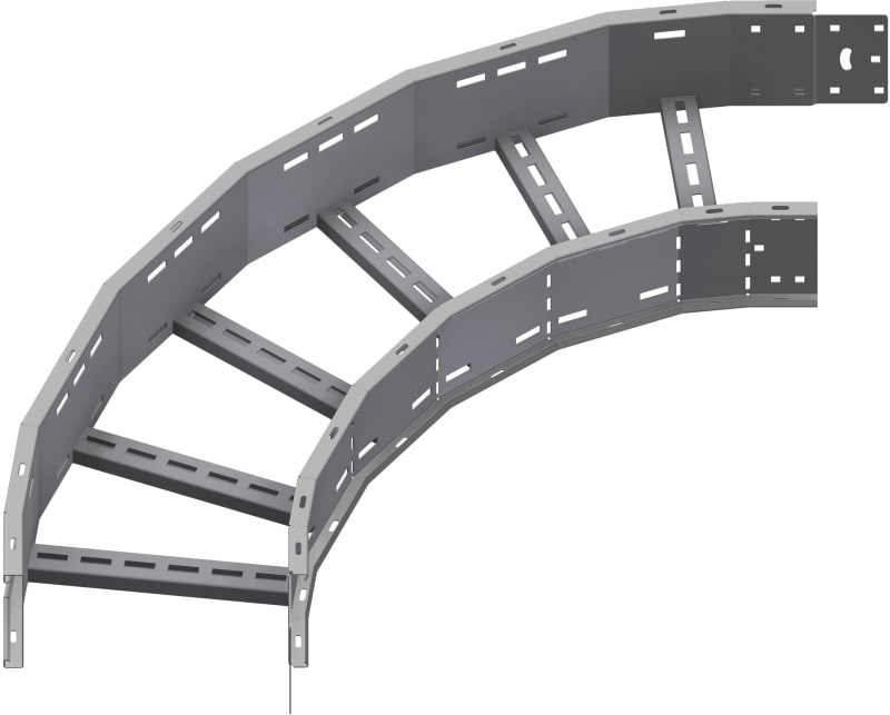 Øglænd System OE150 Flat Elbow 90°, 300 mm, R600, Hot-Dip Galvanised