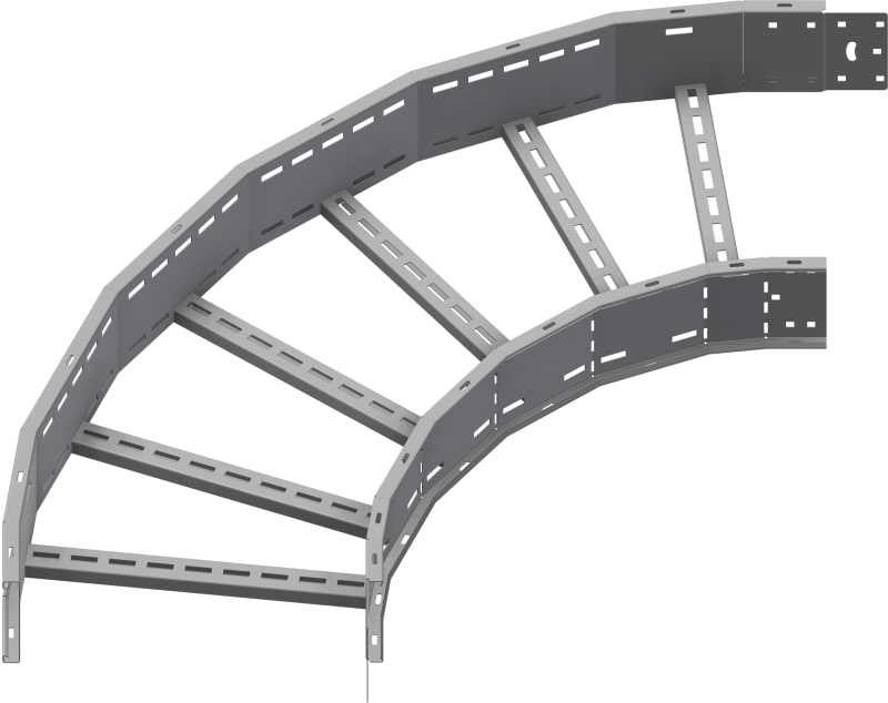 Øglænd System OE150 Flat Elbow 90°, 450 mm, R600, Hot-Dip Galvanised