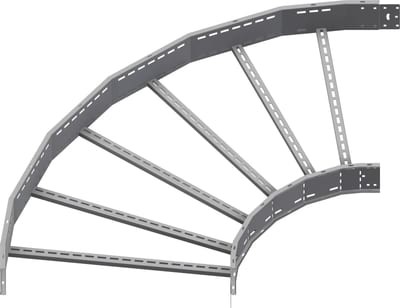 Øglænd System OE150 Flat Elbow 90°, 900 mm, R600, Hot-Dip Galvanised