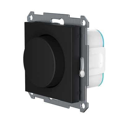 Rotary dimmer EB,black,1-2POL,300VA,BT,mesh