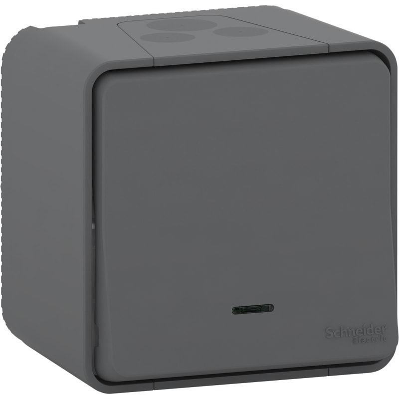 Schneider Electric Mureva Styl 1P Two-Way Switch 10AX with LED, Anthracite (MUR35024)