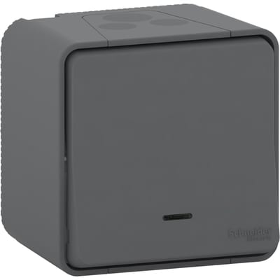 Schneider Electric Mureva Styl 1P Two-Way Switch 10AX with LED, Anthracite