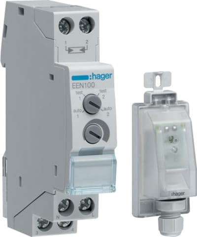 Hager Systemer EEN100 Photocell Switch 16 A with Surface-Mounted Sensor