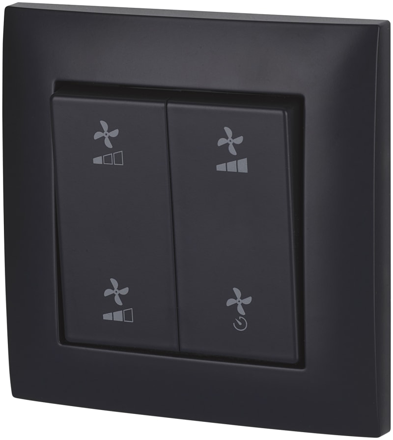Matt black double, fan symbol (CWIZ-02/A9)