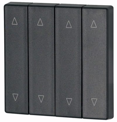 Eaton 4-gang rocker matt black 55x55 mm up/down