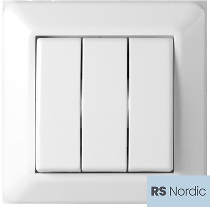 Switch 1+1+1 Pole Flush RS PURE WHITE (EKO30108)