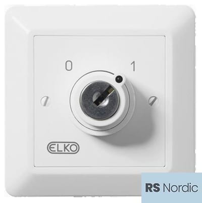 ELKO RS EKO30115 2-Pole Rotary Switch with Key, 3 A, White